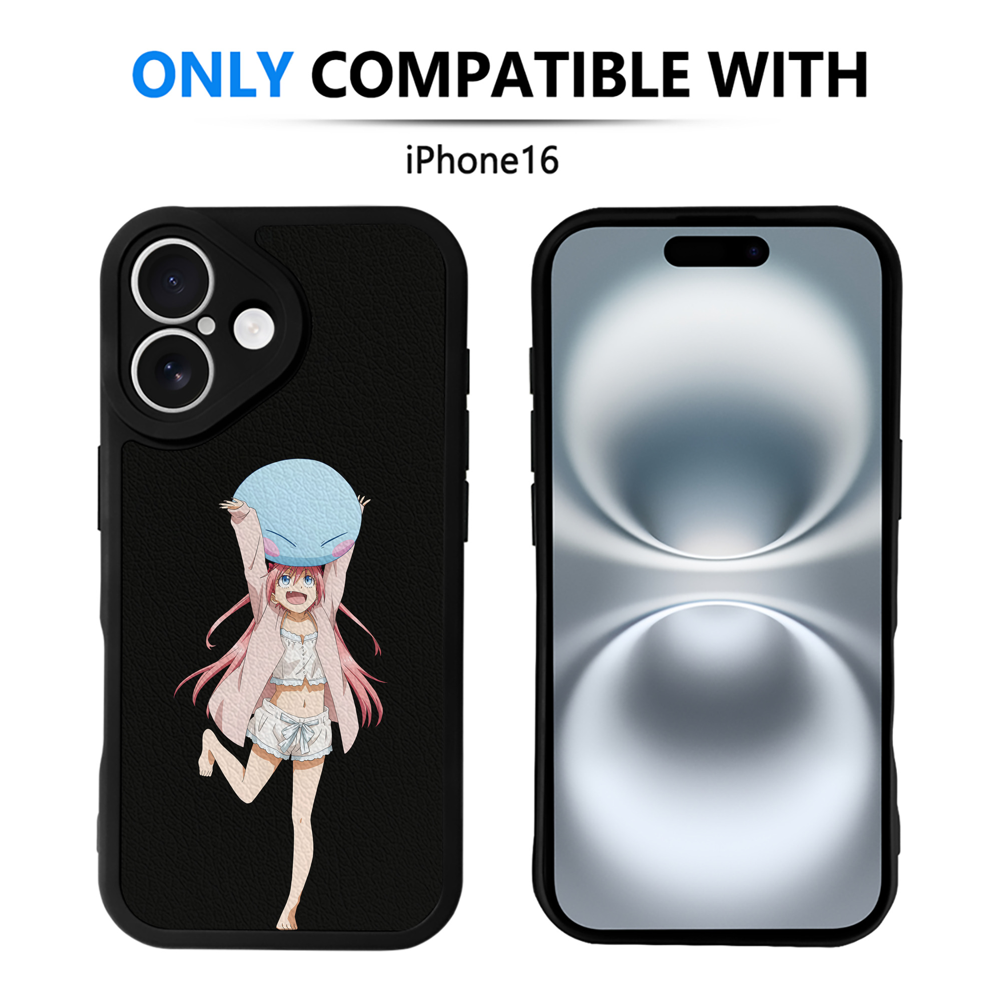 （画像用） 転スラ Regarding Reincarnated to Slime 【iPhone 16シリーズ対応】シリコンスマホケース（レザー調） 材質：シリコン